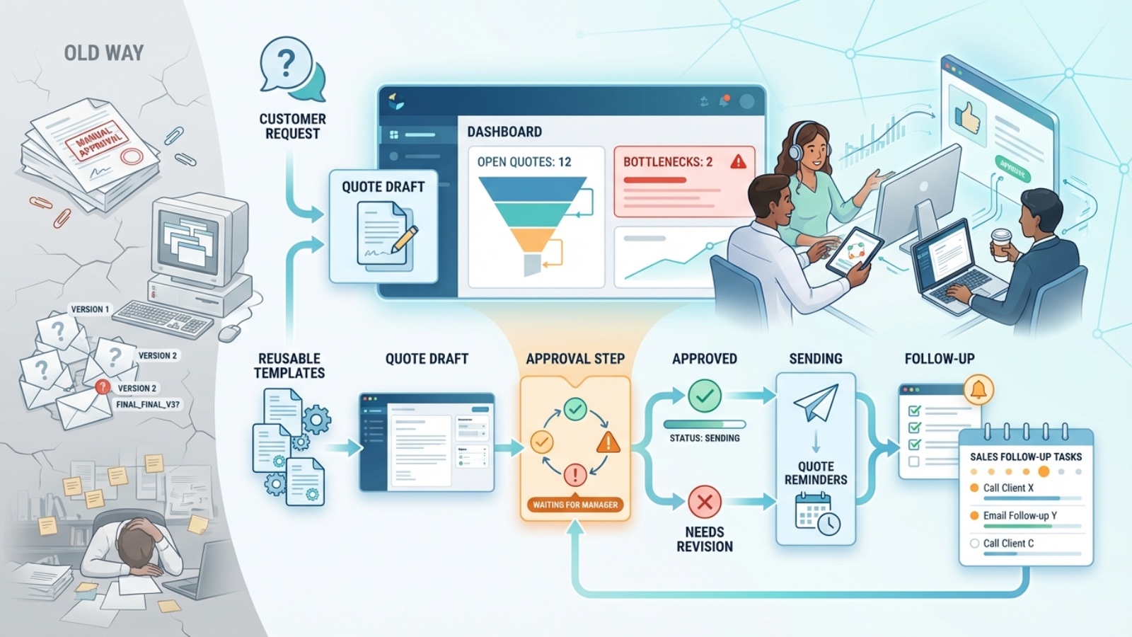 Angebotsprozesse beschleunigen: Wie CRM Freigaben, Vorlagen und Nachfassen vereinfacht