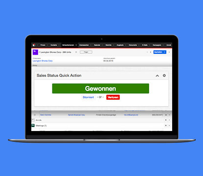6 SugarCRM Add-ons für leichteres Arbeiten mit deinen Verkaufschancen Sales Status Quick Action - Dashlet