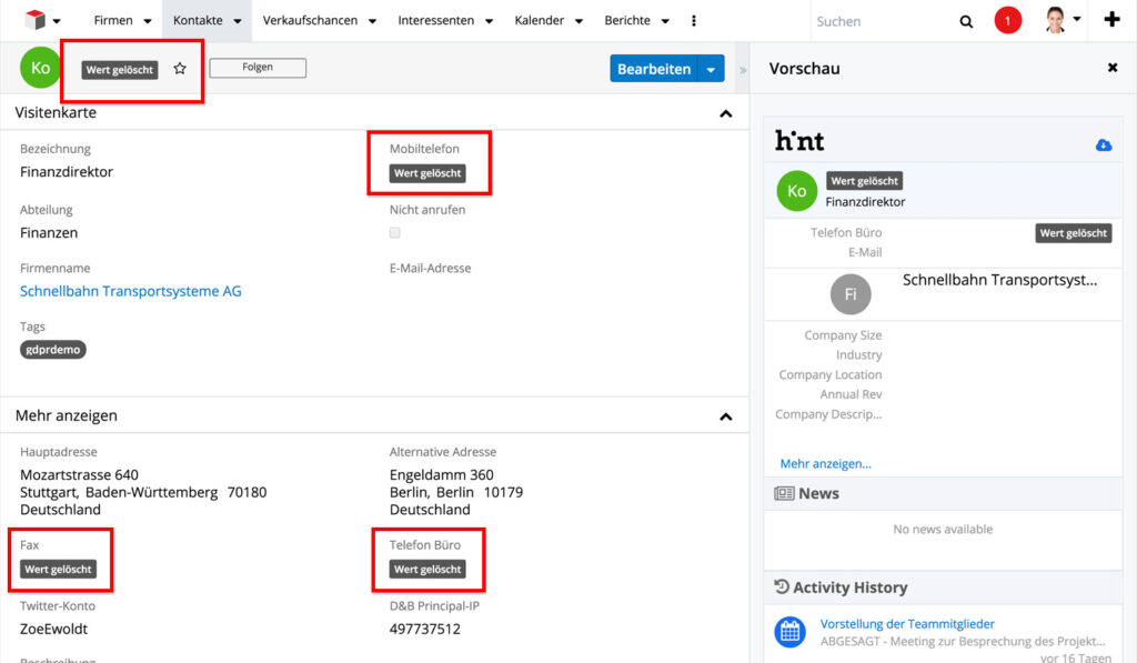 Datenlöschung im CRM – Herausforderung, Lösung und Ihre Vorteile Datenlöschung im CRM – Herausforderung, Lösung und Ihre Vorteile